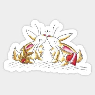 February Rabbits Sticker